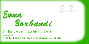emma borbandi business card